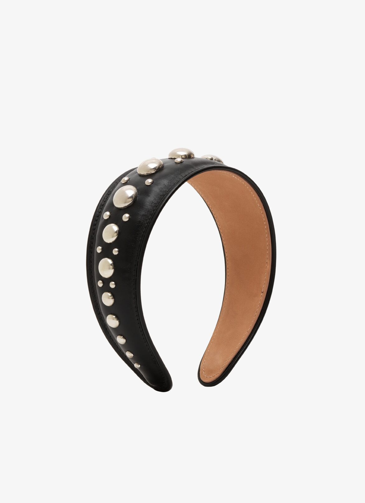 STUDDED LEATHER HEADBAND ALAÏA BLACK STUDDED LEATHER HEADBAND